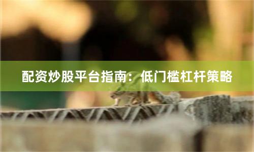 配资炒股平台指南:低门槛杠杆策略